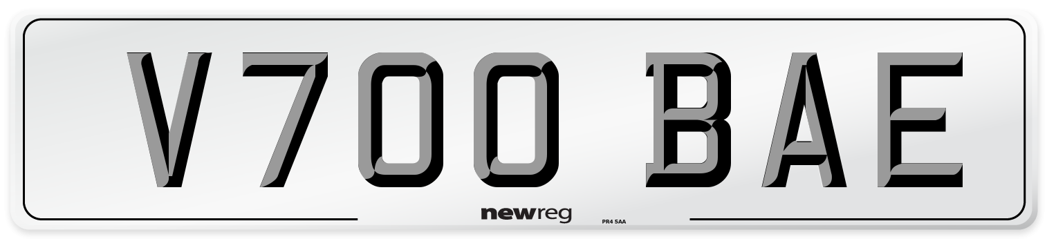 V700 BAE Number Plate from New Reg